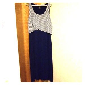 Blue gray maxi dress